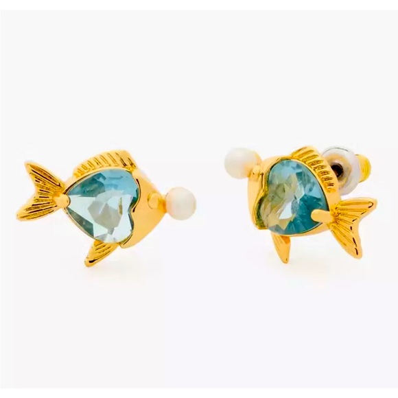 New Kate Spade What A Catch Fish Studs - Picture 4 of 10